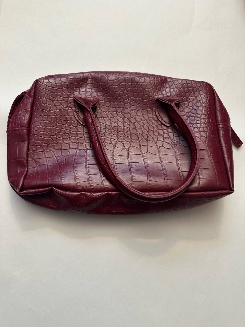 Burgundy Crocodile Print Purse/Handbag